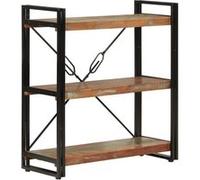 Bibliothèque 3 Niveaux 77x30x80 Cm Bois Récupération Massif/Fer Vidaxl Vidaxl Marron