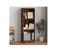 vidaXL Bibliothèque 3 Niveaux Chêne fumé 40x24x109cm Bois d'ingénierie, séparation de pièce, étagère à Livres, Armoire de Bureau, bibliothèque