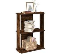 vidaXL Bibliothèque 3 niveaux chêne fumé 60x30x80 cm bois d'ingénierie Marron