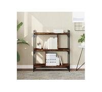 Vidaxl Bibliothèque 3 Niveaux Chêne Fumé 76x32x88 Cm Bois D'ingénierie Marron