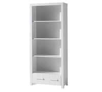 Vipack Bibliothque Erik bois laqu blanc 3 tablettes et 1 tiroir L87xH205cm Blanc