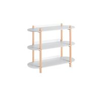 Table Console Sur Pied En Bois Avec 3 Étages Effet Bois Gris Gris