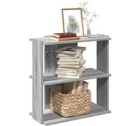 Bibliothèque 3 niveaux sonoma gris 60x30x60cm bois d ingénierie Gris G