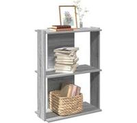 vidaXL Bibliothèque 3 niveaux Sonoma – 60 x 30 x 80 cm – Bois d'ingénierie – Gris