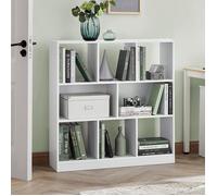 Bibliothèque, 30 x 97,5 x 100 cm, Meuble de Rangement, 8 Compartiments Ouverts, Utilisable à l’Horizontale, Blanc