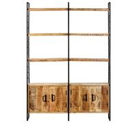 Bibliothèque À 4 Niveaux 124x30x180 Cm Bois De Manguier Brut - Vidaxl