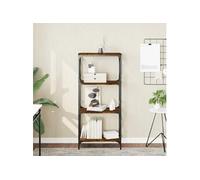 Bibliothèque 4 niveaux chêne fumé 59x35x132cm bois d'ingénierie 837619