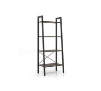 Helloshop26 Bibliothèque 4 Niveaux 56 x 34 x 138 cm avec Support renforcé et Kits Anti-basculement Style Industriel en métal Brun 20_0010695