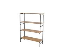 - Bibliothèque 4 niveaux Marcel avec structure en métal - Marron et noir - MARCEL