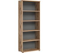 Bibliothèque 5 cases - Chêne clair et gris foncé - SELMA