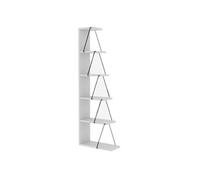 Toilinux - Bibliothèque 5 étagères en Mélaminé H.150cm - Blanc - Tlos Blanc