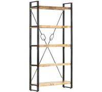 Vidaxl Bibliothèque 5 Niveaux 90x30x180 Cm Bois Solide De Manguier Marron