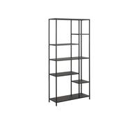 Toilinux - Bibliothèque 5 niveaux asymétrique en Métal - H.165 cm - Noir - Philippe Noir G