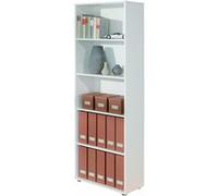 Bibliothèque 5 niveaux bois mélaminé blanc Diana H 180 cm Blanc G