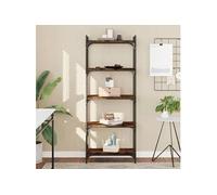 vidaXL Bibliothèque à 5 Niveaux, Étagère à Livres avec Pieds Réglables, Meuble à Livres avec Rangement Salon, Industriel, Chêne Fumé Bois d'Ingénierie