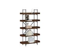 vidaXL Bibliothèque à 5 Niveaux, Étagère à Livres avec Pieds, Meuble à Livres avec Rangement Salon, Industriel, Chêne Marron Bois d'Ingénierie