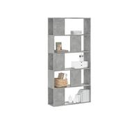 vidaXL Bibliothèque 5 niveaux – Bois d'ingénierie, gris béton/marron