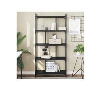 Bibliothèque 5 niveaux noir 76x32x158 cm bois d'ingénierie 833940