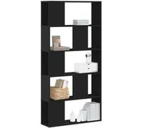 vidaXL Bibliothèque 5 niveaux Bois ingénierie Noir 80,5x23,5x162,5 cm