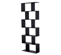 Bibliothèque 6 étagères noire VIRGINIA