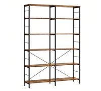 Bibliothèque 6 Niveaux, Étagère De Rangement, Meuble, 30 X 120 X 172,5 Cm, Style Industriel, Pour Salon, Bureau, Balcon, Cuisine
