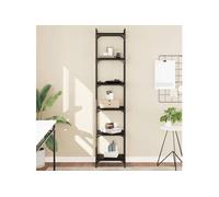 Vidaxl Bibliothèque 6 Niveaux Noir 40x30x188 Cm Bois D'ingénierie Marron