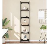Vidaxl Bibliothèque 6 Niveaux Noir 40x30x188 Cm Bois D'ingénierie Marron