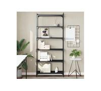 Bibliothèque 6 niveaux noir 80x30x188 cm bois d'ingénierie 837682