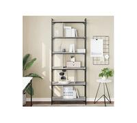 Vidaxl Bibliothèque 6niveaux Sonoma Gris 76x32x192cm Bois D'ingénierie Gris