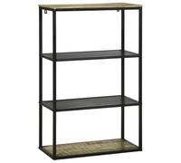 Bibliothèque 70 x 35 x 110 cm en Bois de Manguier Massif et Acacia | Étagères ouvertes, rangement livres et déco, salon bureau espace travail, structure solide, style contemporain