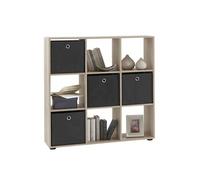 Bibliothèque 9 cases en bois imitation chêne - BI13011