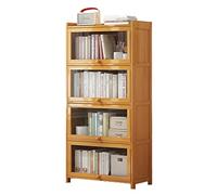 Bibliothèque à 2 5 niveaux avec portes rabattables Armoire de rangement debout pour chambre à coucher, salon, bureau à domicile, salle de bain (couleur : blanc, dimensions : 60 x 33 x 142 cm)