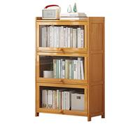 Bibliothèque à 2 5 niveaux avec portes rabattables Armoire de rangement debout pour chambre à coucher, salon, bureau à domicile, salle de bain (couleur : blanc, dimensions : 40 x 33 x 106 cm)