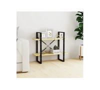 Bibliothèque à 2 Niveaux Étagère à Livres Gris Béton Bois d'Ingénierie vidaXL