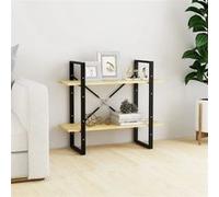 Bibliothèque à 2 niveaux 80x30x70 cm Bois de pin massif Brun G