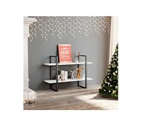 Bibliothèque à 2 niveaux blanc 100x30x70 cm bois d'ingénierie806467