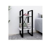 vidaXL Bibliothèque à 2 niveaux blanc 40x30x70 cm bois d'ingénierie806407 Blanc G