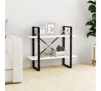 Bibliothèque à 2 Niveaux Étagère à Livres Gris Béton Bois d'Ingénierie vidaXL