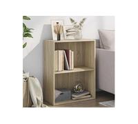 vidaXL Bibliothèque à 2 niveaux chêne sonoma bois d'ingénierie Marron