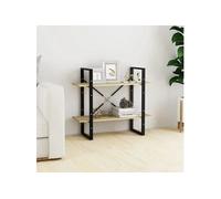 Bibliothèque à 2 niveaux chêne sonoma bois d ingénierie