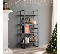 Bibliothèque à 2 Niveaux Étagère à Livres Gris Béton Bois d'Ingénierie vidaXL