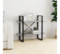 vidaXL Bibliothèque à 2 niveaux Gris béton 80x30x70 cm bois ingénierie