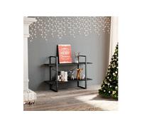 Bibliothèque à 2 niveaux gris 100x30x70 cm bois d'ingénierie806469