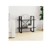 Vidaxl Bibliothèque À 2 Niveaux Gris 80x30x70 Cm Aggloméré Gris