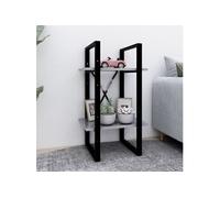 Vidaxl Bibliothèque À 2 Niveaux Gris Béton 40x30x70 Cm Bois Ingénierie Gris