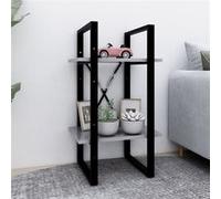 Bibliothèque à 2 niveaux gris béton 40x30x70 cm bois ingénierie Gris G