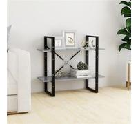 vidaXL Bibliothèque à 2 niveaux Gris béton 80x30x70 cm bois ingénierie