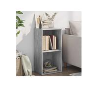 vidaXL Bibliothèque à 2 niveaux – Gris béton 40x30x76,5 cm – Aggloméré