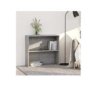 vidaXL Bibliothèque à 2 Niveaux Etagères à Livres Meuble à Livres Meuble de Rangement Stockage Salon Maison Gris Béton 80x30x76,5 cm Aggloméré