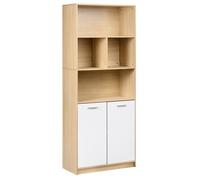 Bibliothèque à 2 portes ZEHNA Marron clair/blanc